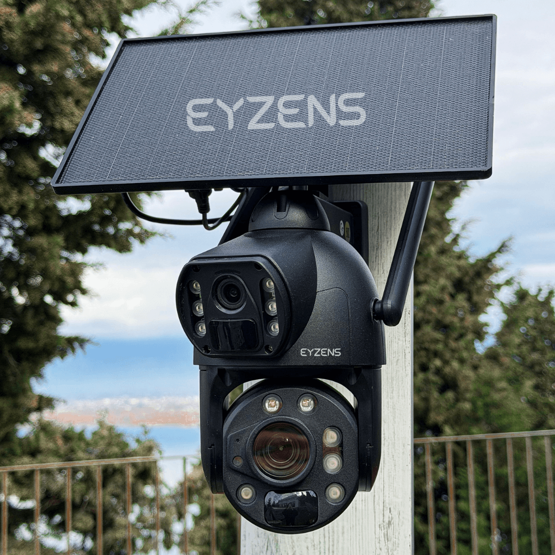 Solarbetriebene Überwachungskamera 4G/5G WLAN Bewegungserkennung Nachtsicht 15MP 4K 10-facher Zoom